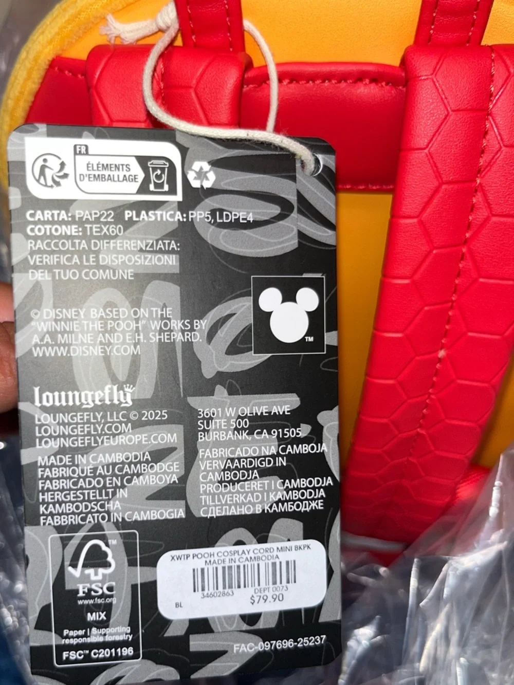 Disney Loungefly Winnie the Pooh Mini Backpack